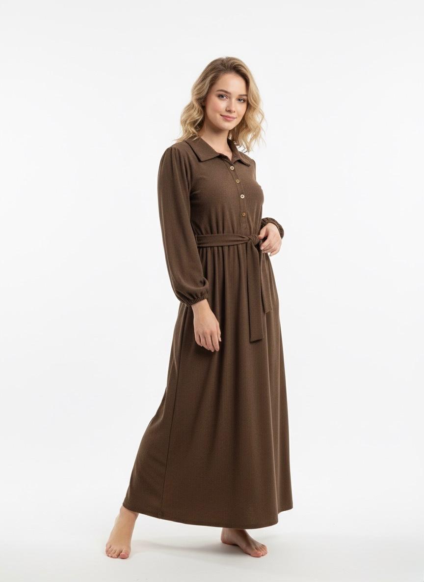 Mocha Belted Shirtdress