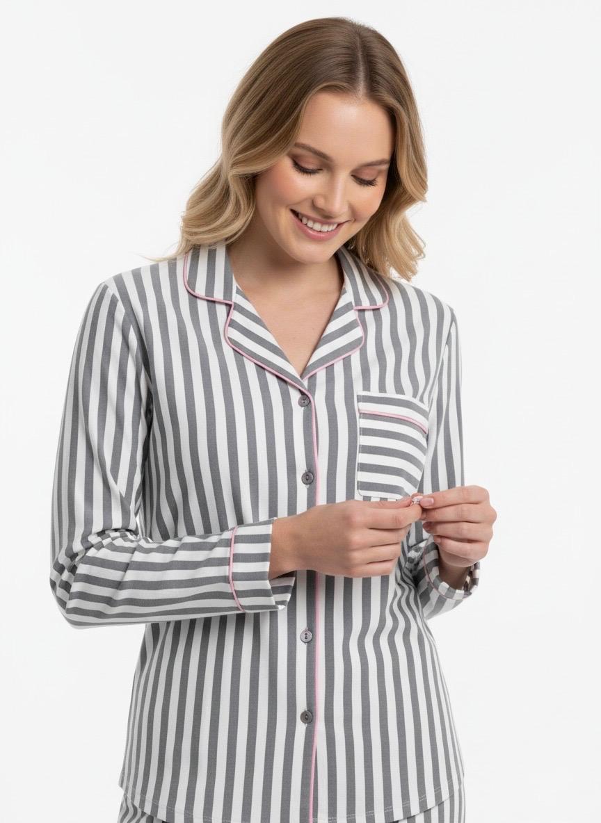 The Luxe Suede Stripe Sleep Set