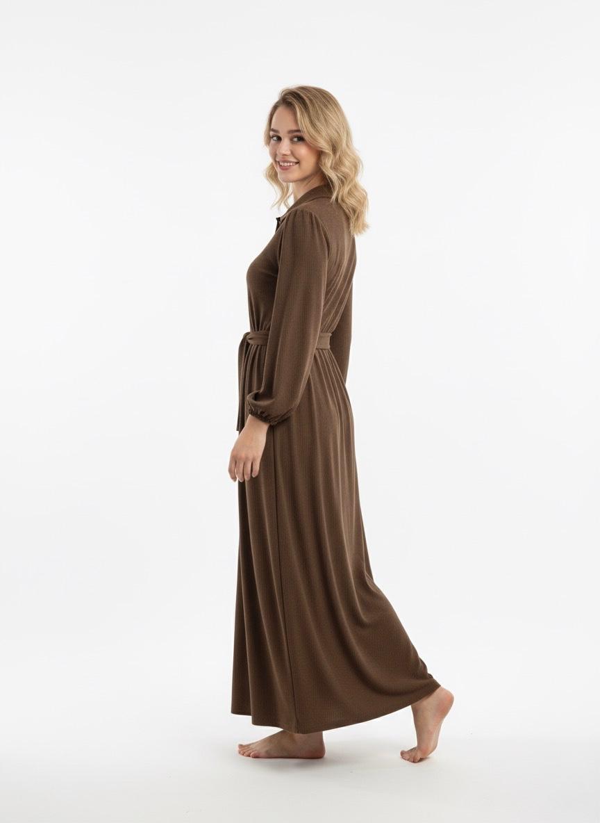 Mocha Belted Shirtdress