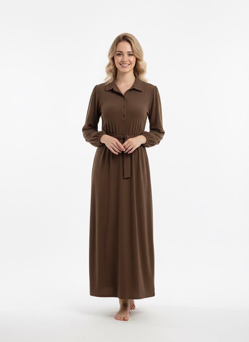 Mocha Belted Shirtdress